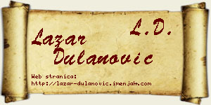Lazar Dulanović vizit kartica
